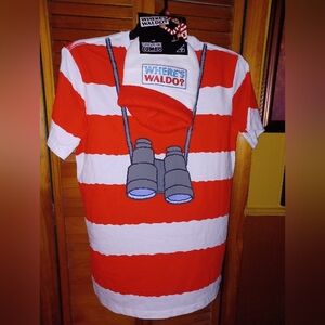 Where's Waldo Red and White Striped T-Shirt